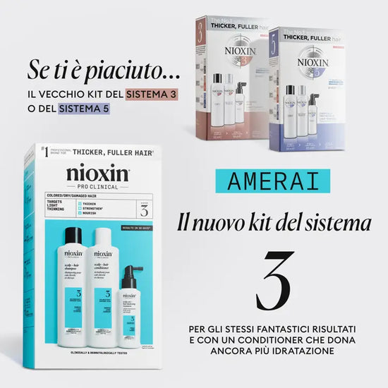 Nioxin kit 3 Shampoo + Balsamo + Lozione